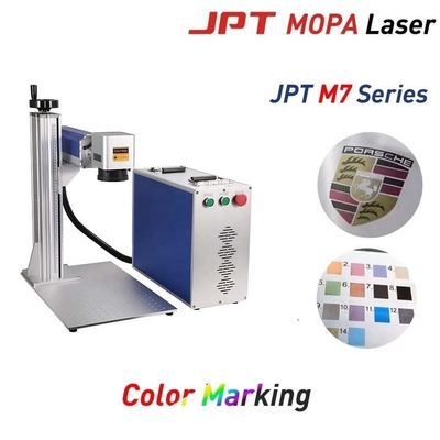 Jpt M7 Dividido escritorio Mopa Fibra láser grabador de color para joyería de alumina de acero inoxidable